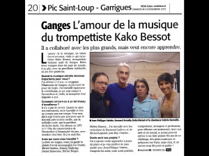 09122012 Journal MIDI LIBRE Ganges Hérault Interview Kako 2015